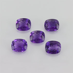 Natural 12x10x6.7mm Faceted Cushion Amethyst