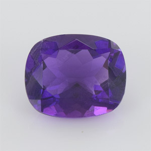 Natural 12x10x6.4mm Faceted Cushion Amethyst