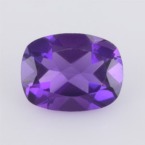 Natural 8x6x4.10mm Faceted Cushion Amethyst