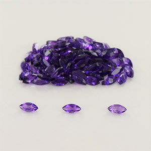 Natural 5x2.5x1.9mm Faceted Marquise Amethyst