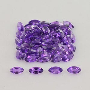 Natural 6x3x2.40mm Faceted Marquise Amethyst