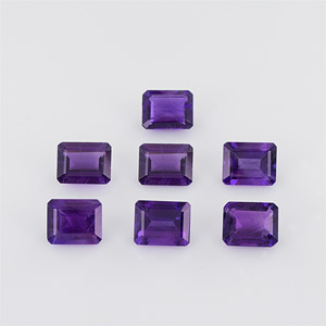 Natural 10x8x4.9mm Faceted Octagon Amethyst