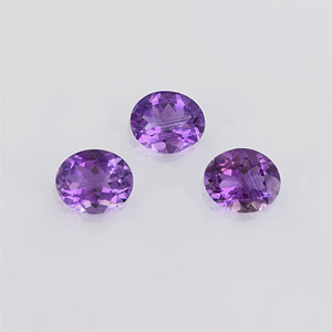 Natural 12x10x6.4mm Faceted Oval Amethyst