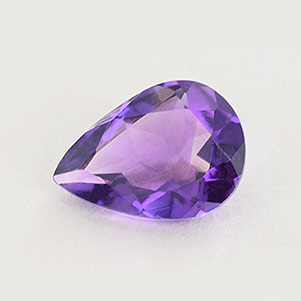 Natural 8x6x3.3mm Faceted Pear Amethyst