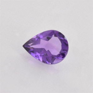 Natural 8x6x3.4mm Faceted Pear Amethyst