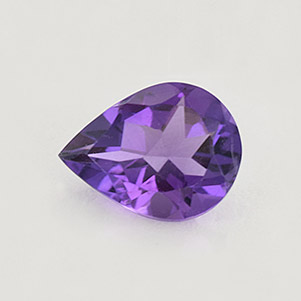 Natural 8x6x3.8mm Faceted Pear Amethyst