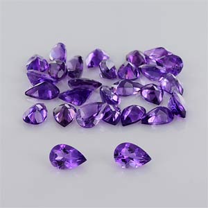 Natural 9x6x4mm Faceted Pear Amethyst