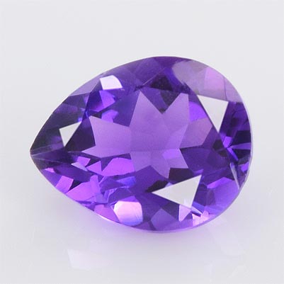 Natural 10x8x5.2mm Faceted Pear Amethyst