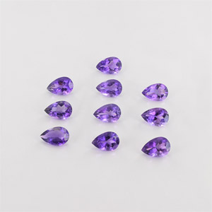 Natural 12x8x5.5mm Faceted Pear Amethyst