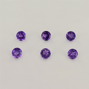 Natural 8x8x5.5mm Faceted Round Amethyst