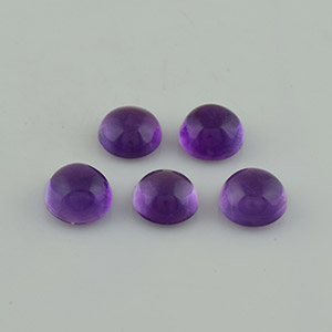 Natural 9x9x5.5mm Cabochon Round Amethyst