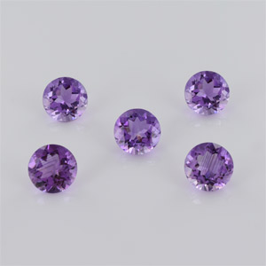 Natural 10x10x6.2mm Faceted Round Amethyst