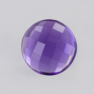 Natural 14x14x7.8mm Buff Round Amethyst