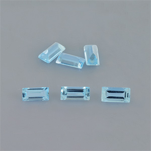 Natural 4x2x1.7mm Faceted Baguette Aquamarine