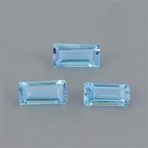 Natural 6x3x1.8mm Faceted Baguette Aquamarine