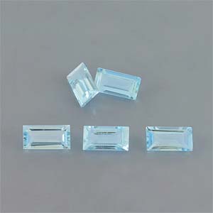 Natural 6x3x2mm Faceted Baguette Aquamarine