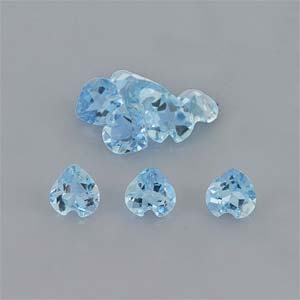 Natural 3x3x1.8mm Faceted Heart Aquamarine