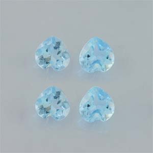 Natural 3x3x1.8mm Faceted Heart Aquamarine