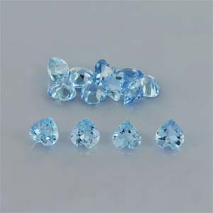 Natural 4x4x2.20mm Faceted Heart Aquamarine