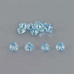 Natural 4x4x2.4mm Faceted Heart Aquamarine