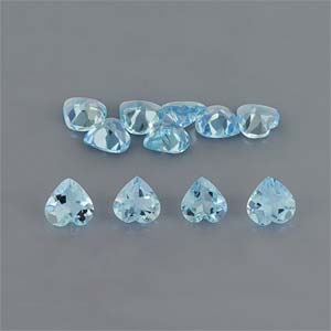 Natural 5x5x2.6mm Faceted Heart Aquamarine