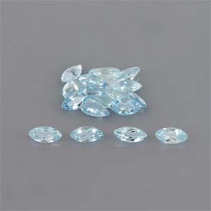 Natural 5x2.5x1.8mm Faceted Marquise Aquamarine