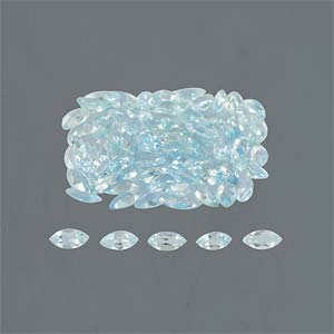 Natural 5x2.5x1.7mm Faceted Marquise Aquamarine