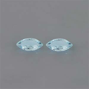 Natural 6x3x1.6mm Faceted Marquise Aquamarine