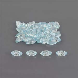 Natural 6x3x1.9mm Faceted Marquise Aquamarine