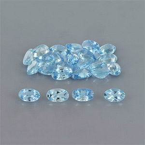 Natural 5x3x2.3mm Faceted Oval Aquamarine