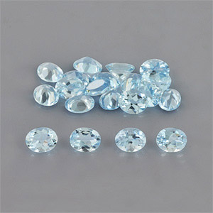 Natural 5x4x2.4mm Faceted Oval Aquamarine