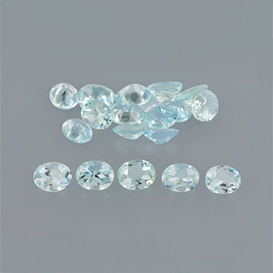 Natural 5x4x2.10mm Faceted Oval Aquamarine