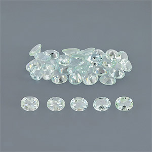 Natural 5x4x2.3mm Faceted Oval Aquamarine