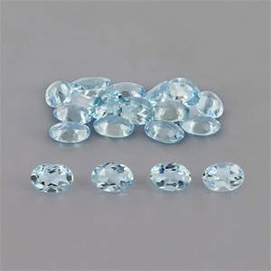 Natural 6x4x2.4mm Faceted Oval Aquamarine