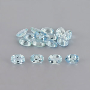 Natural 6x4x2.5mm Faceted Oval Aquamarine