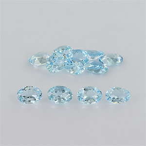 Natural 7x5x3.10mm Faceted Oval Aquamarine