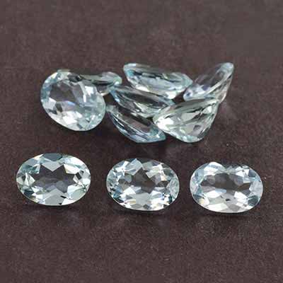 Natural 7x5x3.10mm Faceted Oval Aquamarine