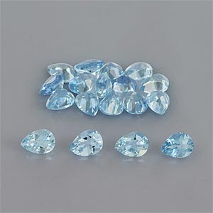 Natural 4x3x2mm Faceted Pear Aquamarine