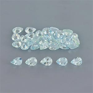 Natural 4x3x2.10mm Faceted Pear Aquamarine