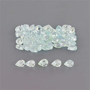 Natural 4x3x2mm Faceted Pear Aquamarine