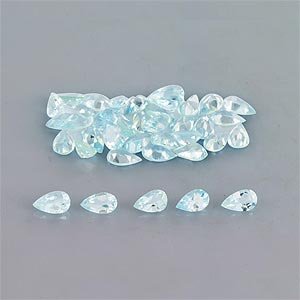 Natural 5x3x2.10mm Faceted Pear Aquamarine