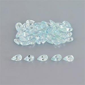 Natural 5x3x2.10mm Faceted Pear Aquamarine