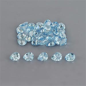 Natural 5x4x2.5mm Faceted Pear Aquamarine