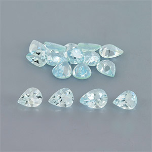 Natural 5x4x2.5mm Faceted Pear Aquamarine