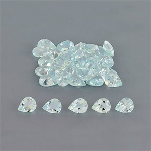 Natural 5x4x2.3mm Faceted Pear Aquamarine