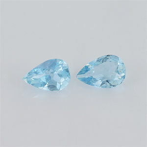 Natural 6x4x2.9mm Faceted Pear Aquamarine