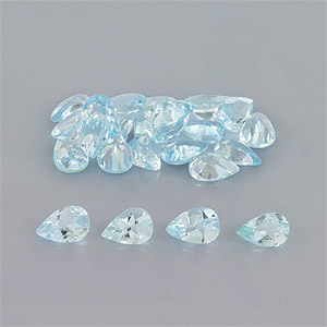 Natural 6x4x2.3mm Faceted Pear Aquamarine