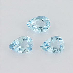 Natural 7x5x3.2mm Faceted Pear Aquamarine