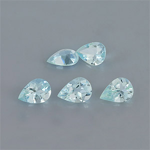 Natural 7x5x3.10mm Faceted Pear Aquamarine