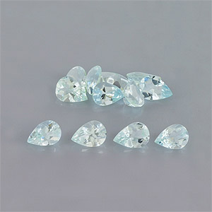 Natural 7x5x3.3mm Faceted Pear Aquamarine